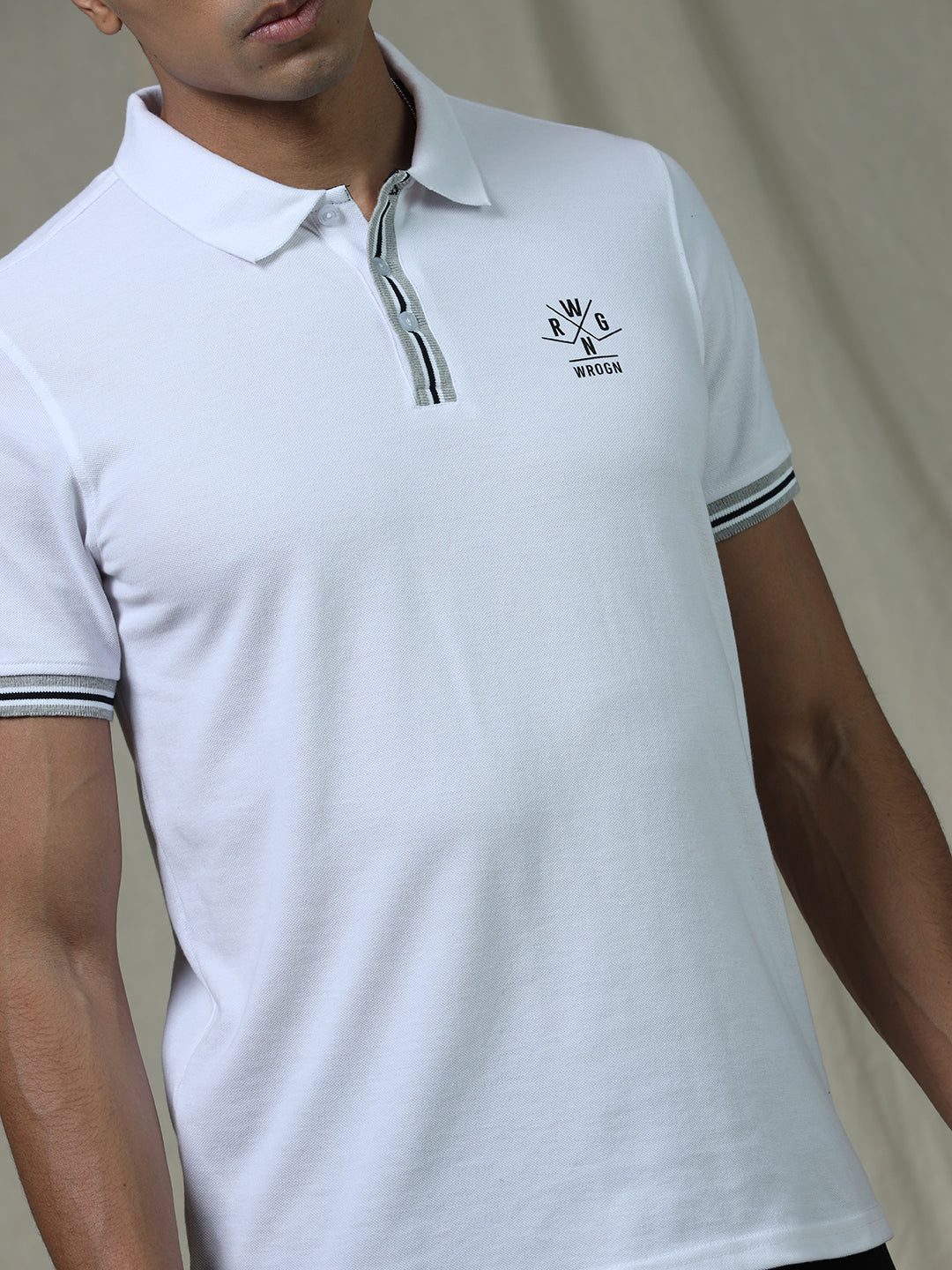 Wrogn Premium White Polo T-Shirt