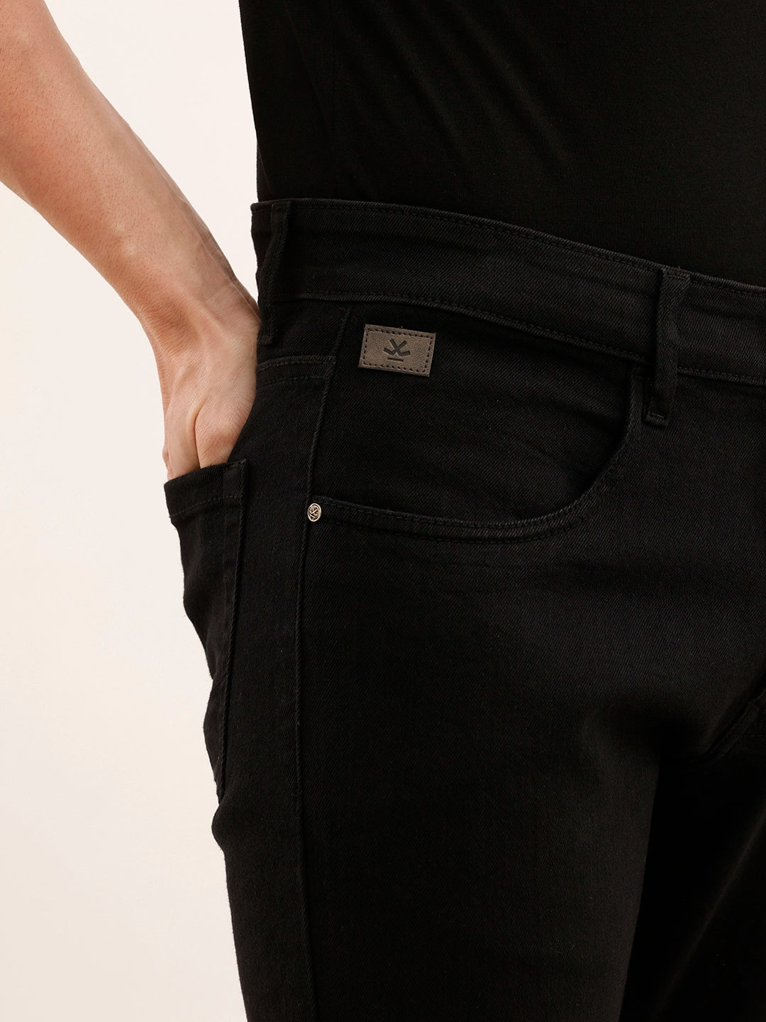 Solid Slim Fit Denim Jeans | Black