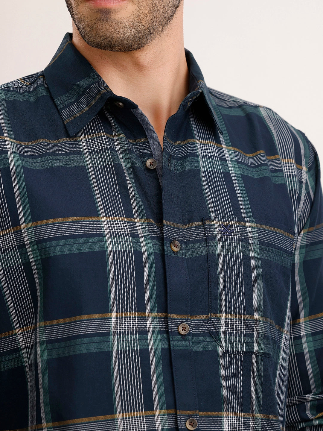 Clssic Slim Fit Checkered Shirt | Blue