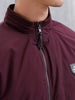Men's Solid Casual Bomber Jacket  | Maroon