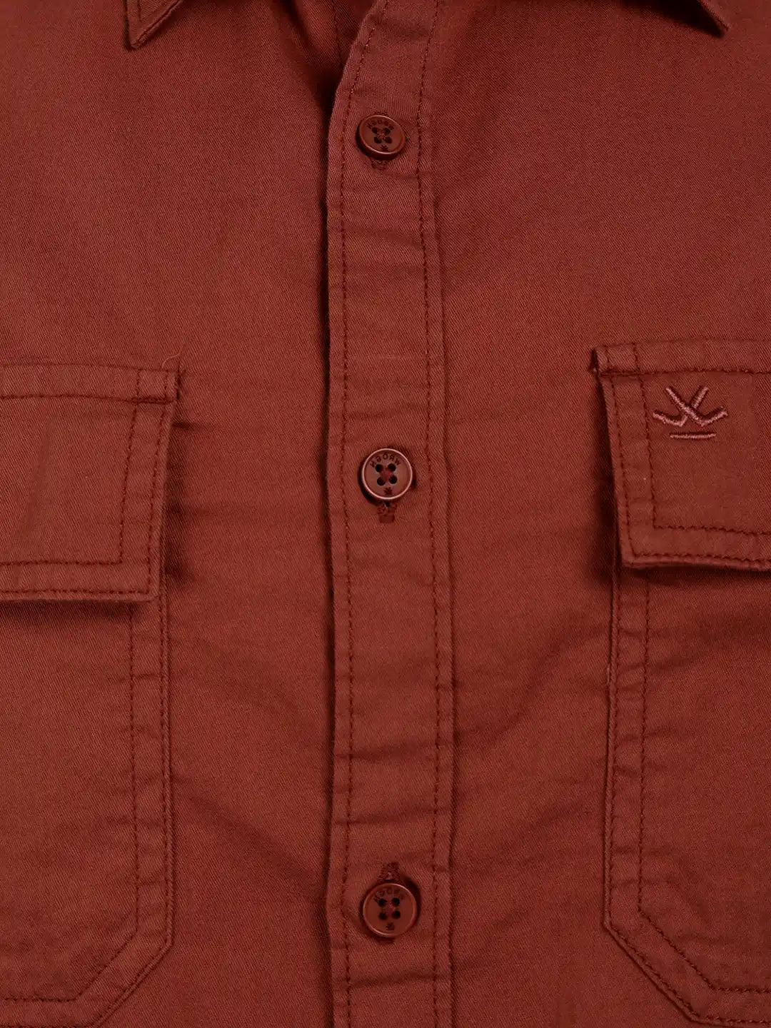 Comfort Fit Double Pocket Shirt | Rust