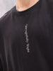 Placement Typo Print Oversized Fit T-shirt | Black