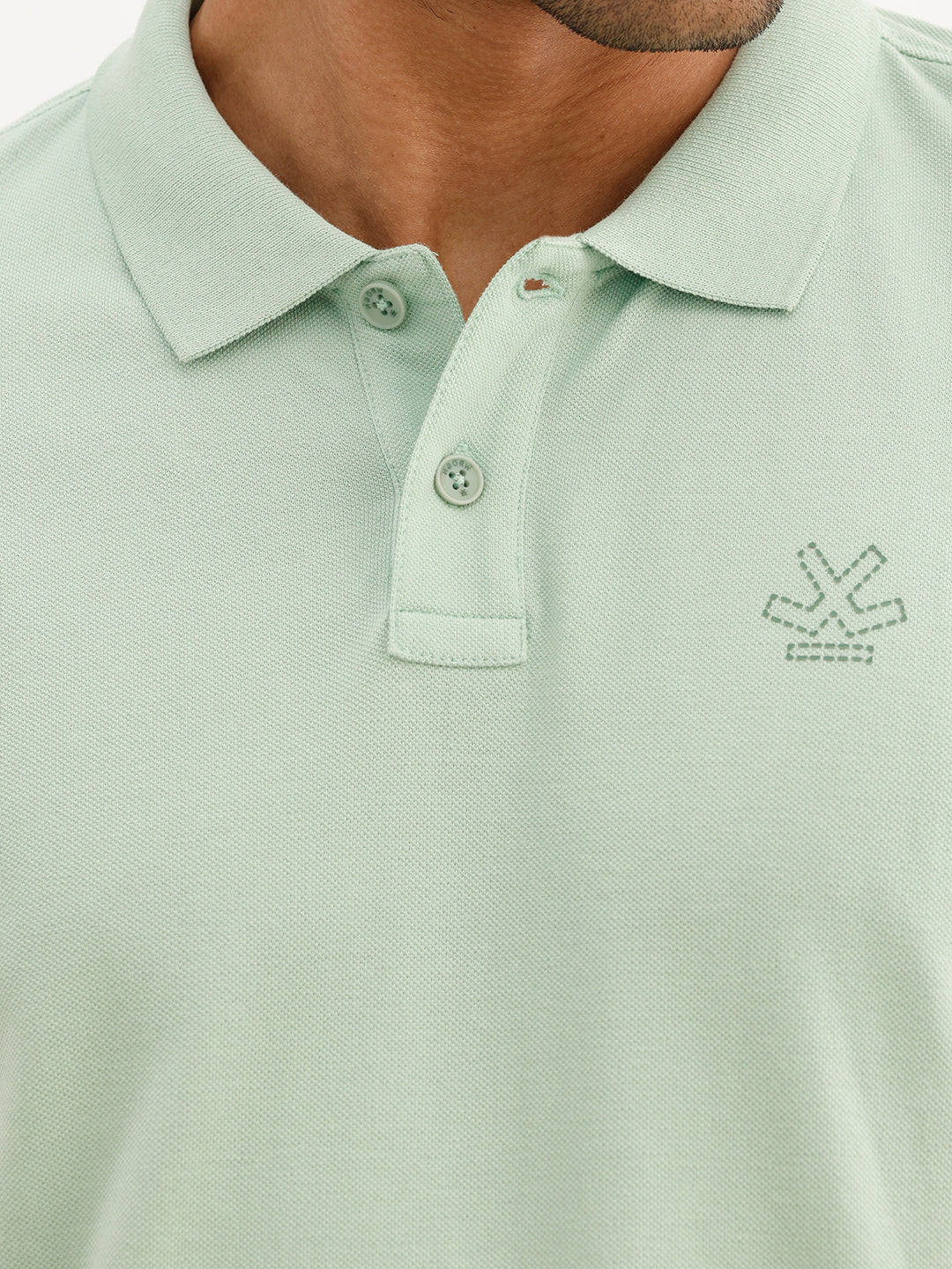 Classic Placement Printed Polo T-Shirt | Green | WWTS357F