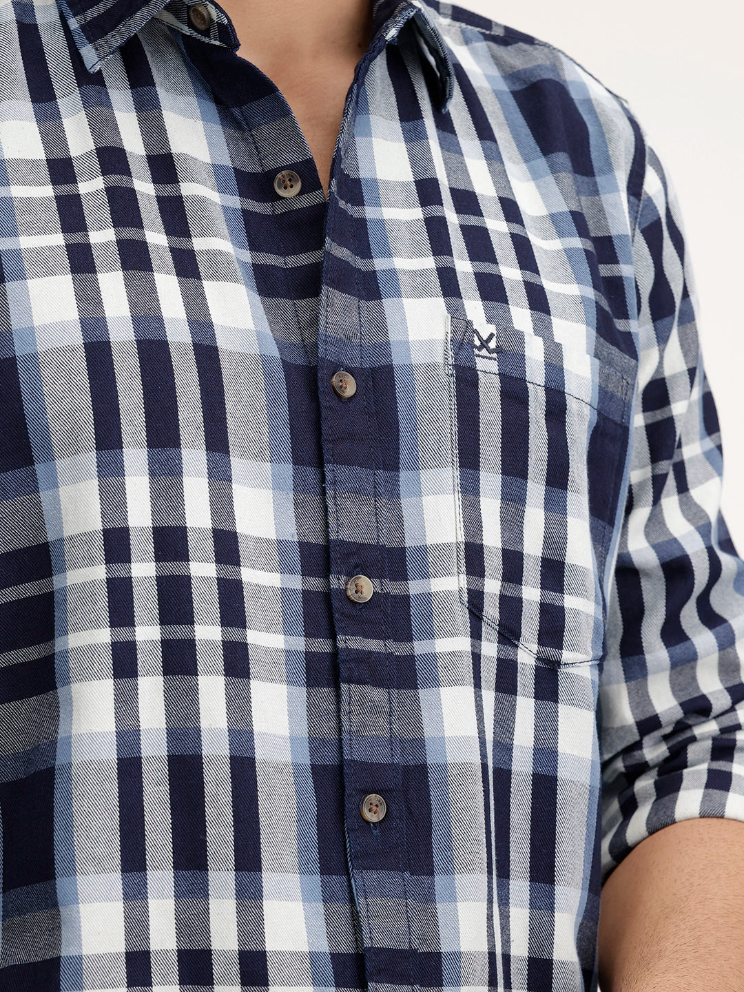 Regular Fit Checkered Shirt | Blue