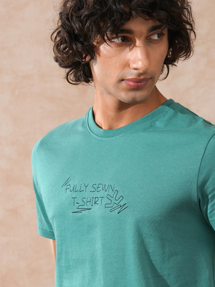 Embroidered Slim Fit T-Shirt | Green