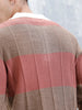 Men's Striped Polo Collar Sweater | Brown