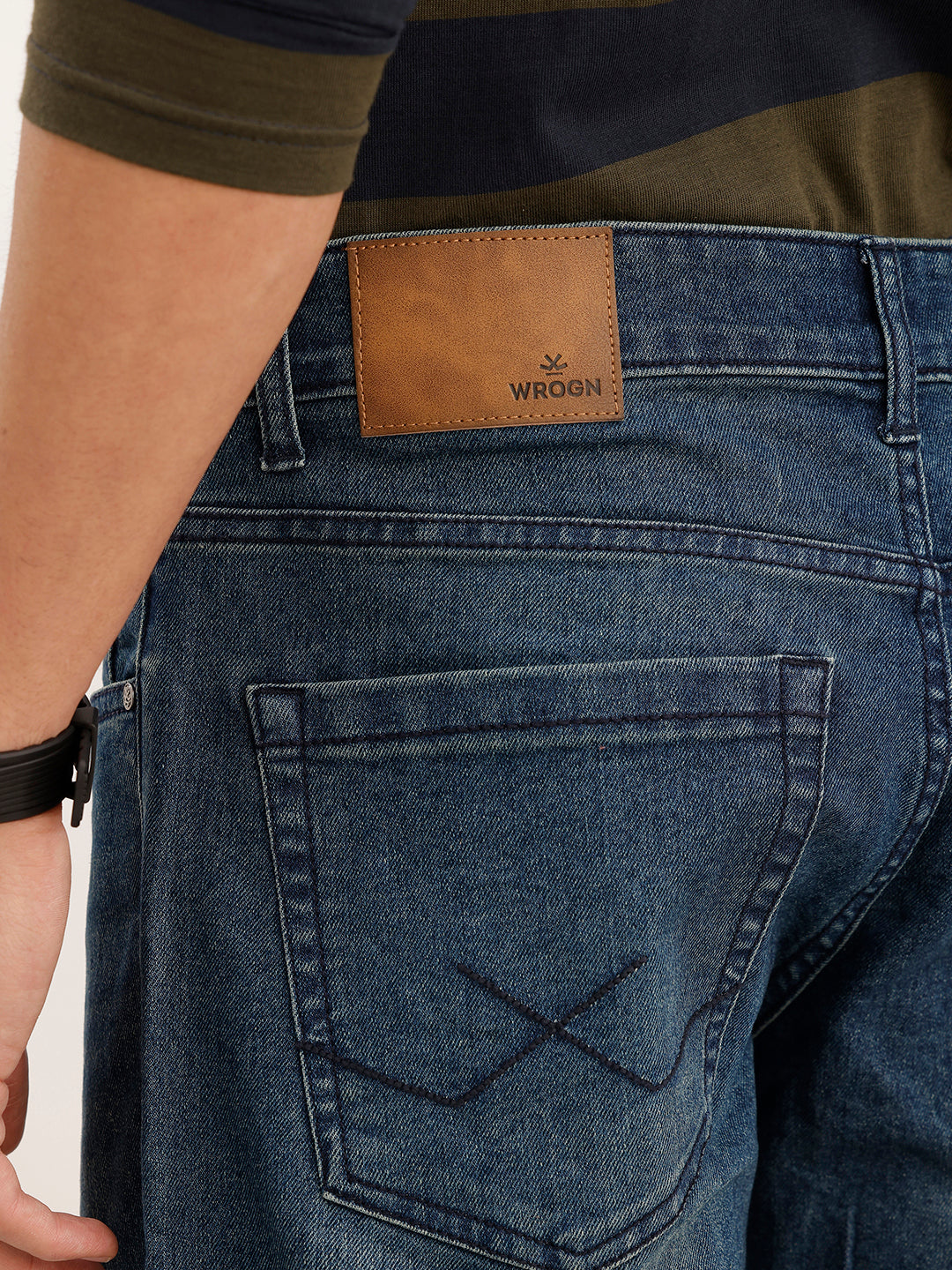 Faded Straight Fit Denim Jeans | Blue