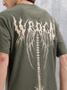 Bizarre Elements Inspired Oversized Fit T-Shirt With Back Print | Olive
