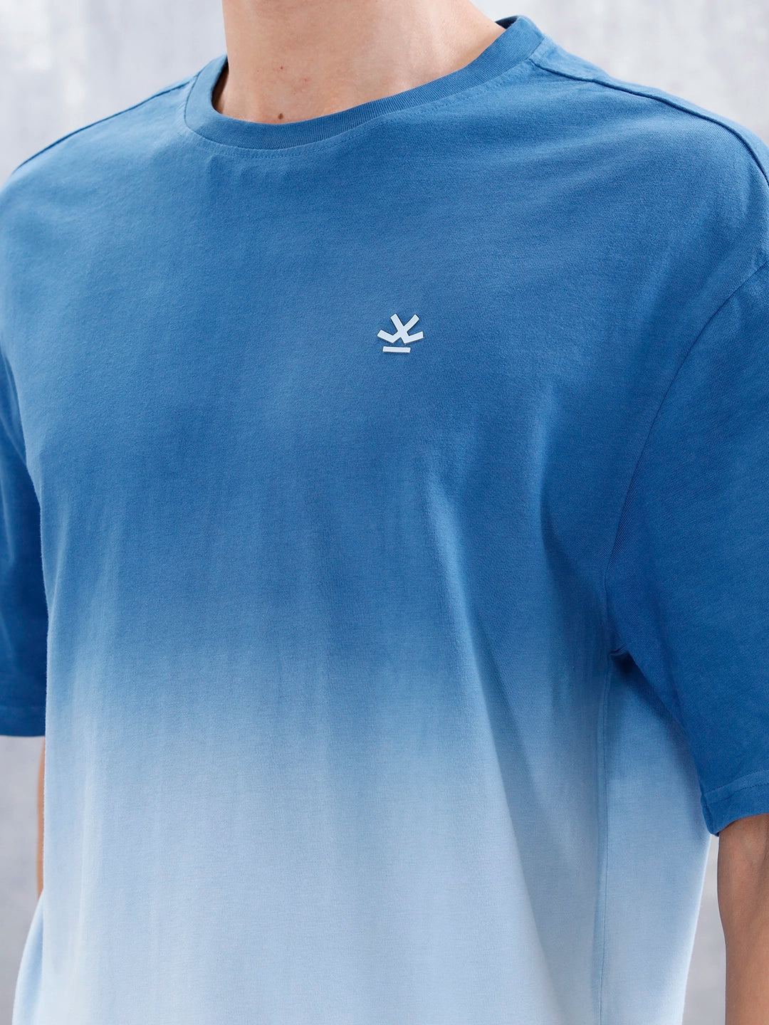 Ombre Dye Oversized Fit T-Shirt For Men | Blue