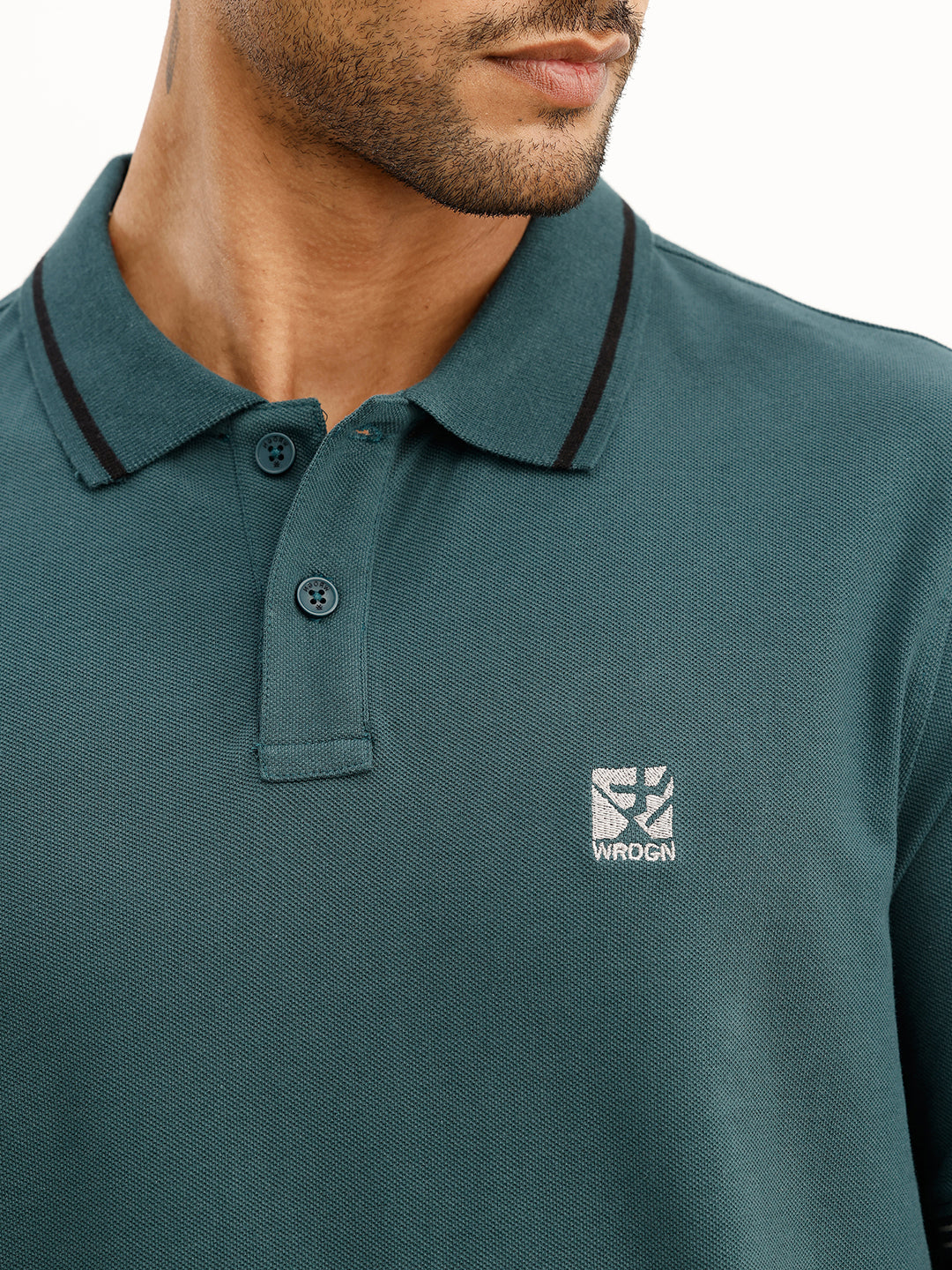 Slim Fit Tipping Collar Polo T-Shirt | Green