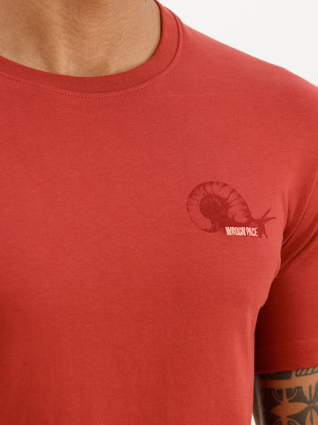 Slim Fit Placement Printed T-Shirt | Red