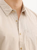 Solid Regular Fit Full Sleeve Shirt | Beige