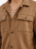 Solid Comfort Fit Double Pocket Jacket | Brown