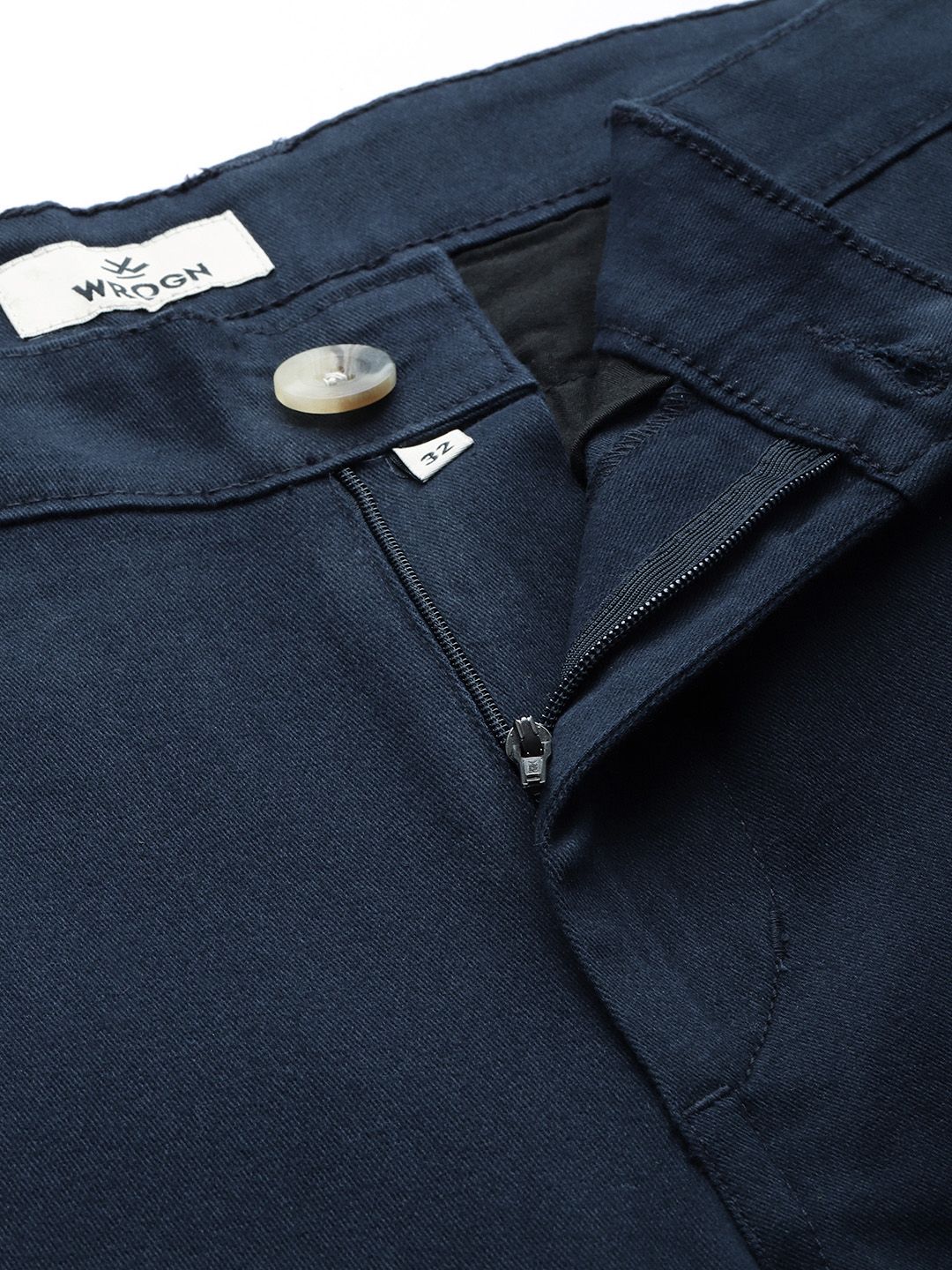 Navy Blue Slim Fit Chinos Trousers