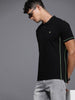 Black Lined Polo Collar T-Shirt