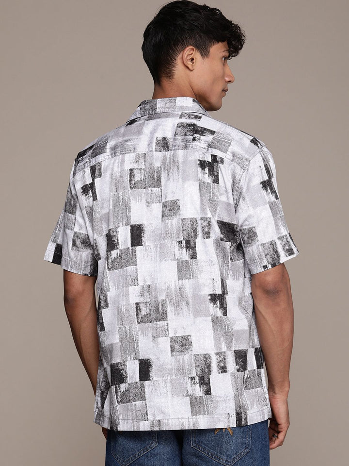 Abstract Plain Grey AOP Shirt