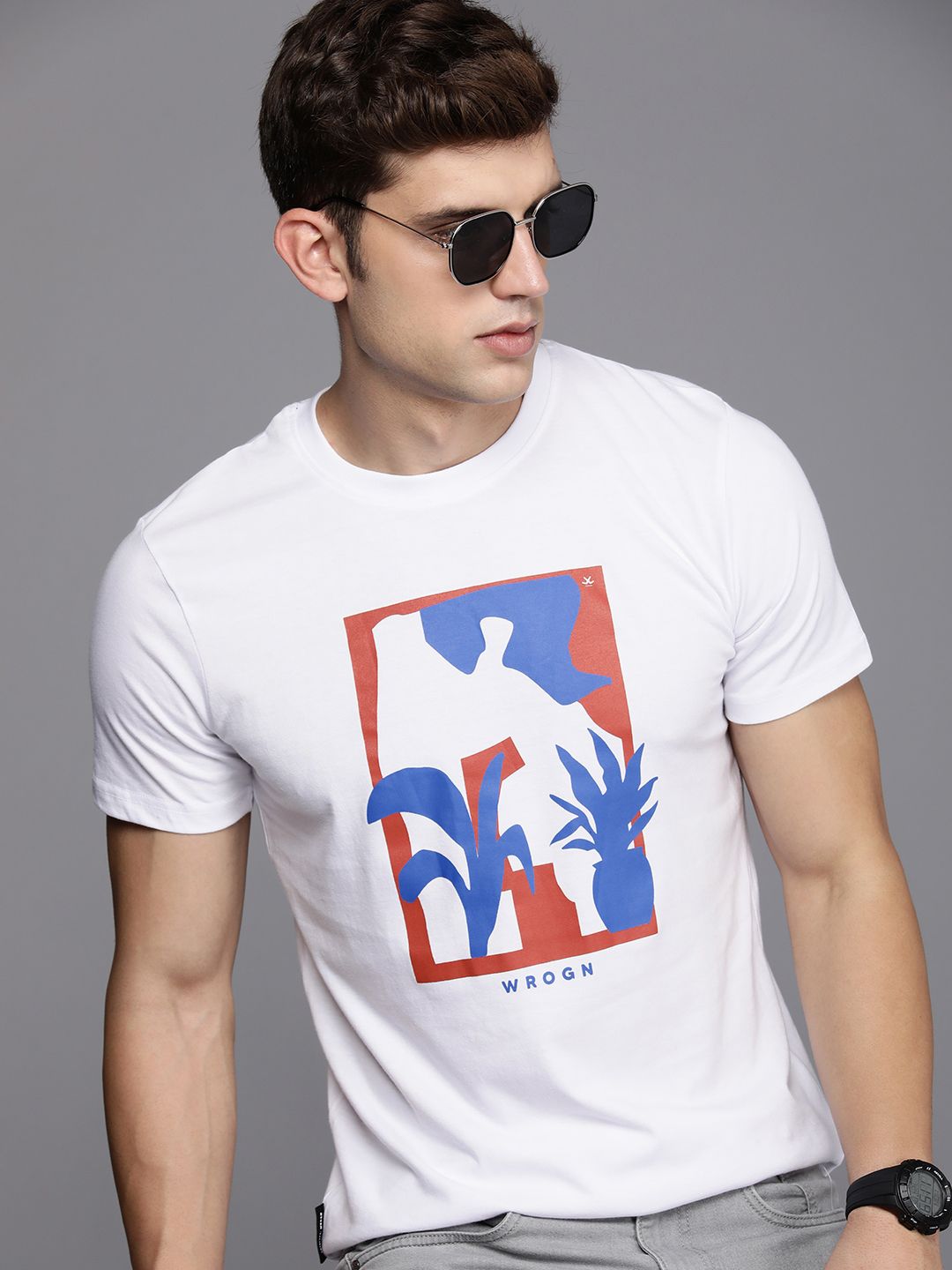 Solid Printed Slim Fit T-Shirt