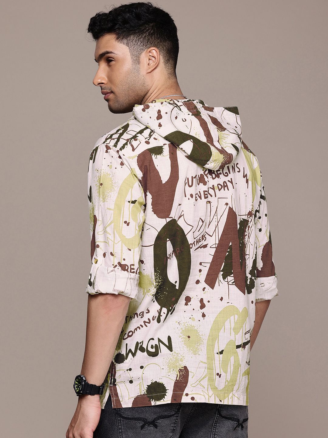 Paint Splatter Hooded Shirt