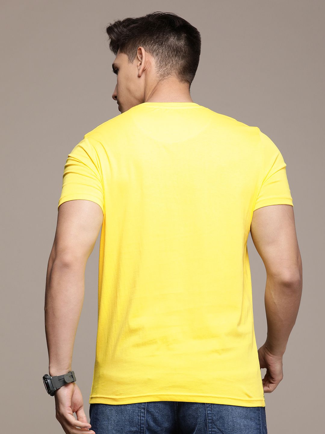 Chaos Printed Yellow Cotton T-Shirt