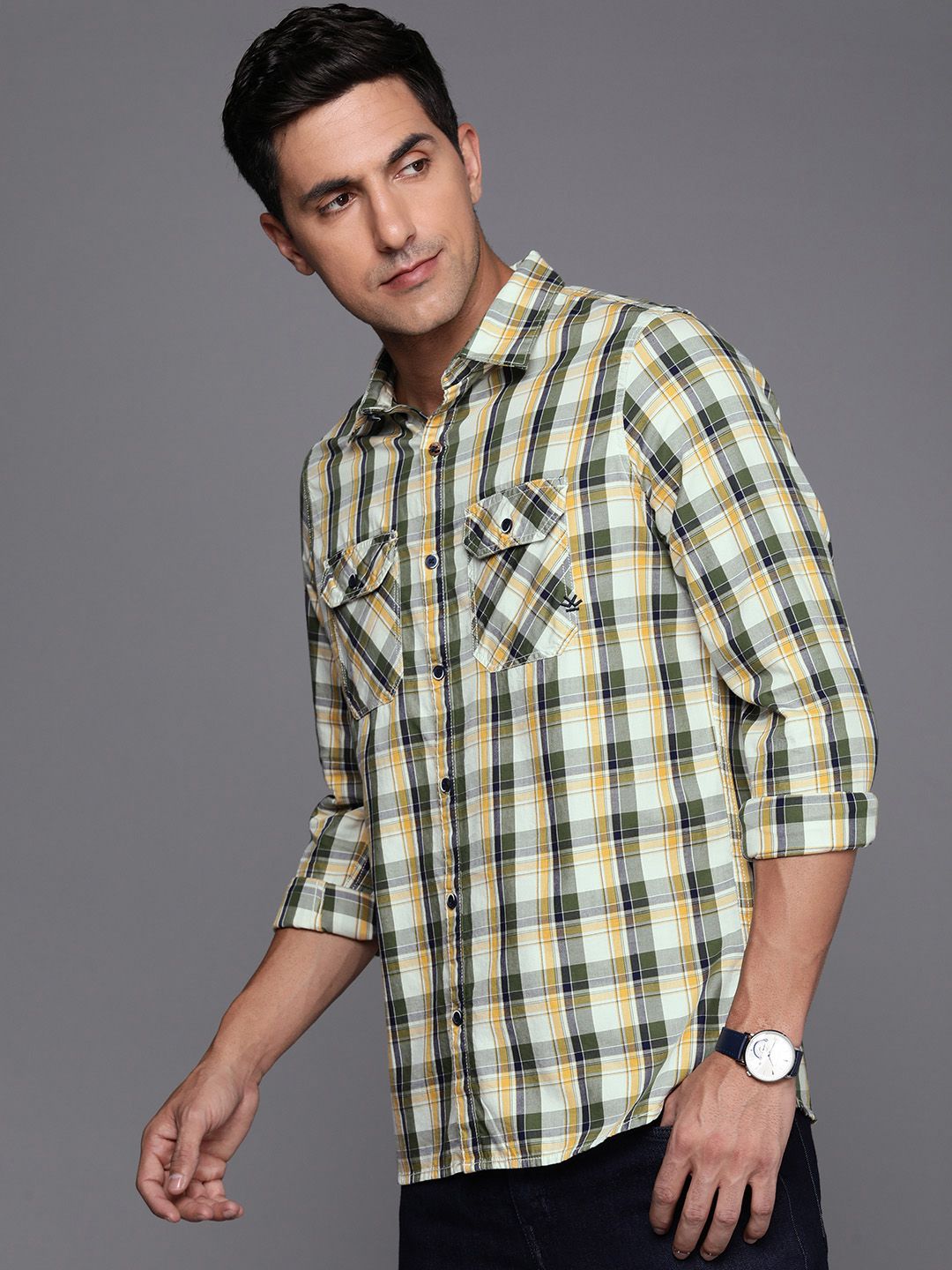 Green & Yellow Checked Shirt