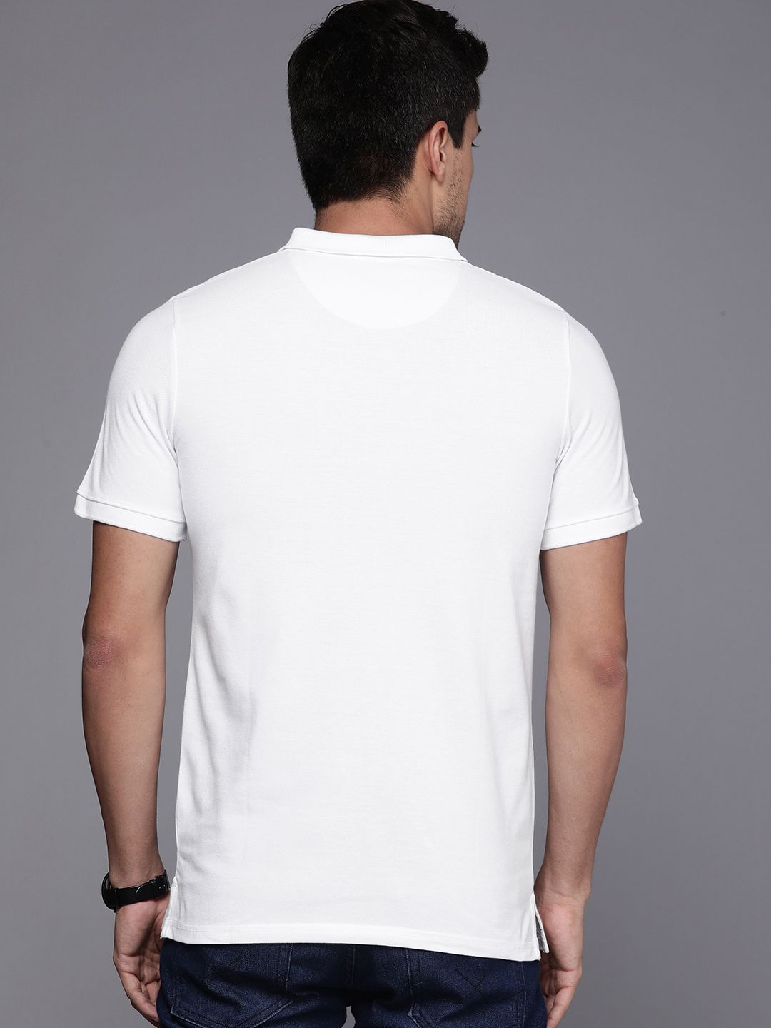 Logo Printed White Polo T-Shirt