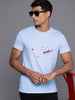 Blue Round Neck Graphic T-Shirt