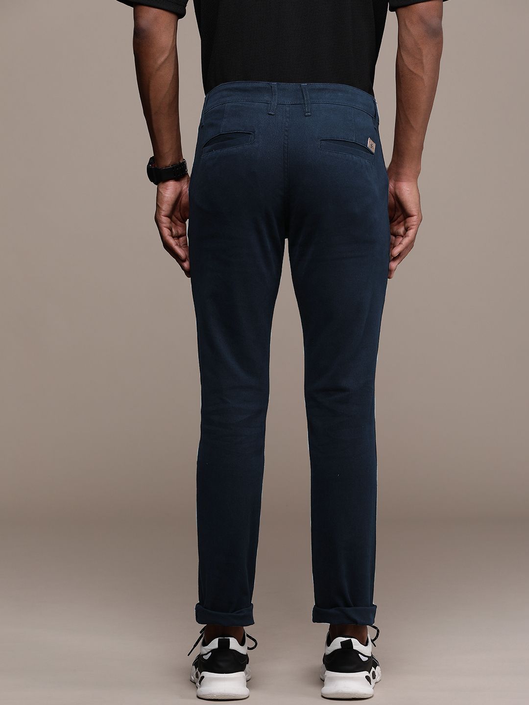 Navy Blue Slim Fit Chinos Trousers