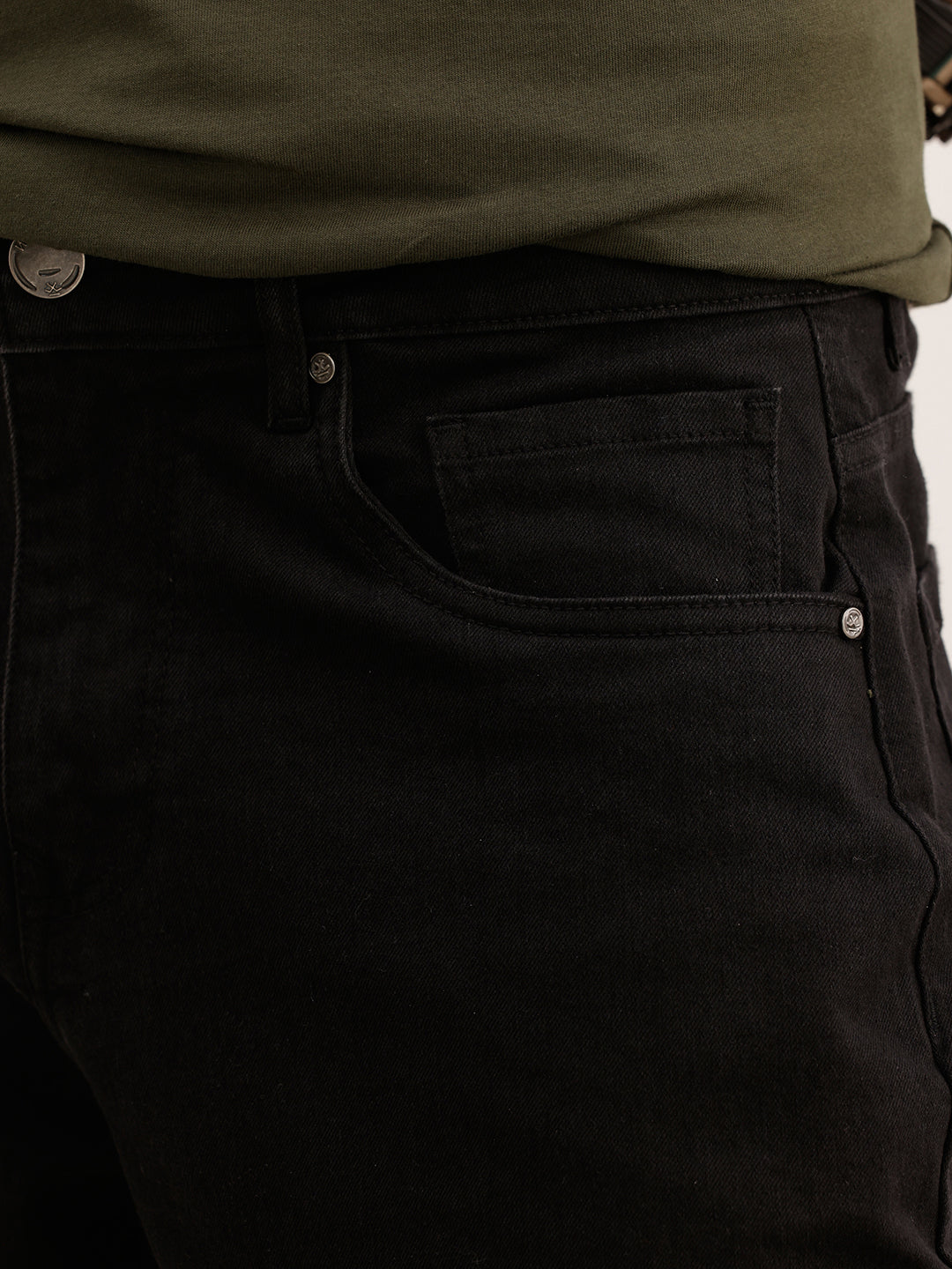 Solid Loose Fit Denim Jeans | Black