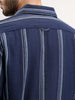 Men's Casual Striped Regular Fit Shirt  | Navy Blue