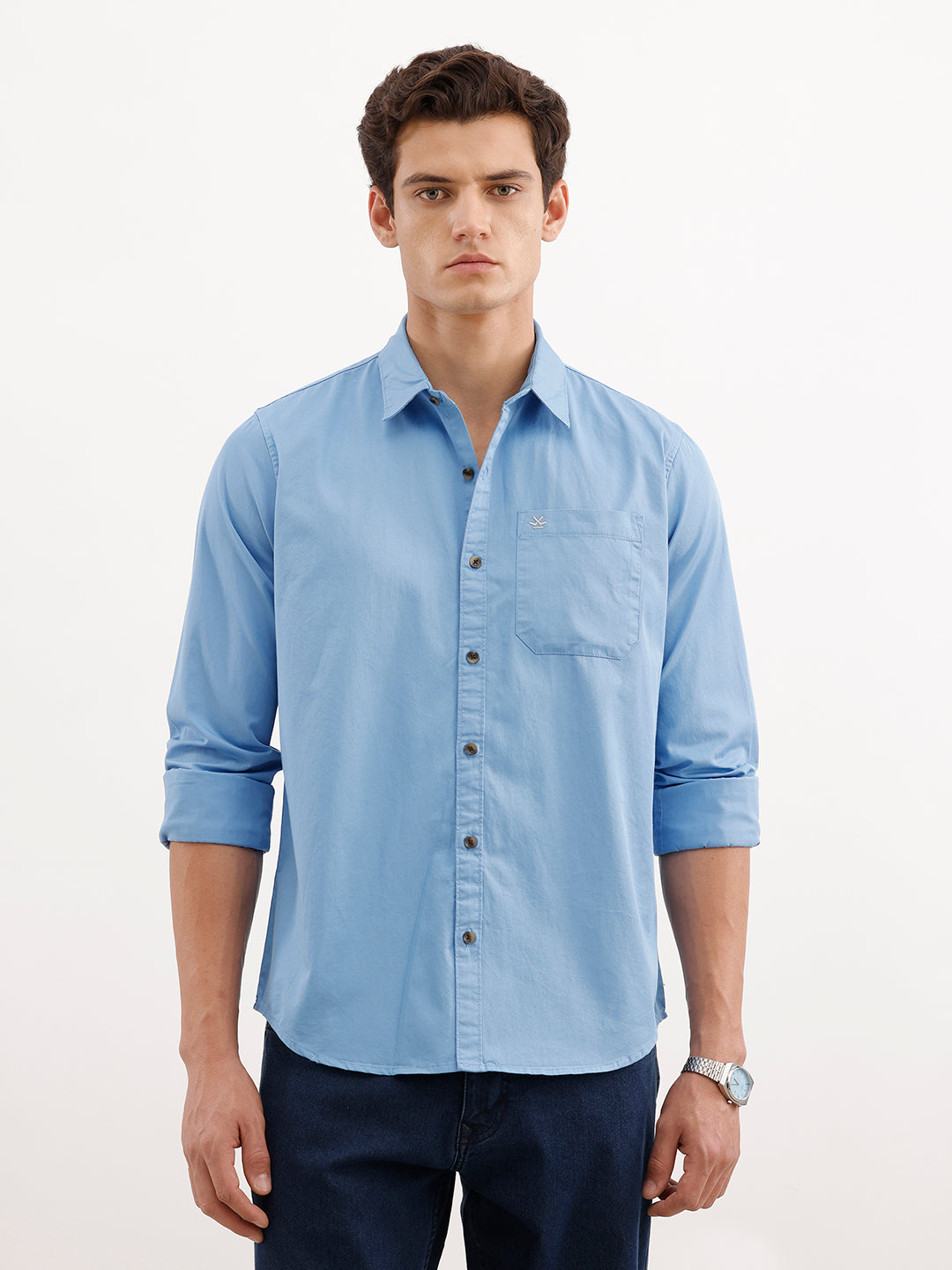 Solid Teal Casual Shirt