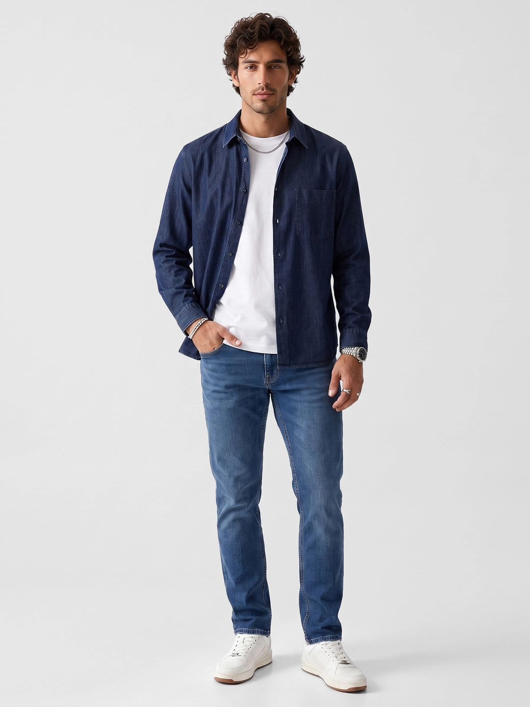 Classic Faded Denim Jeans | Blue