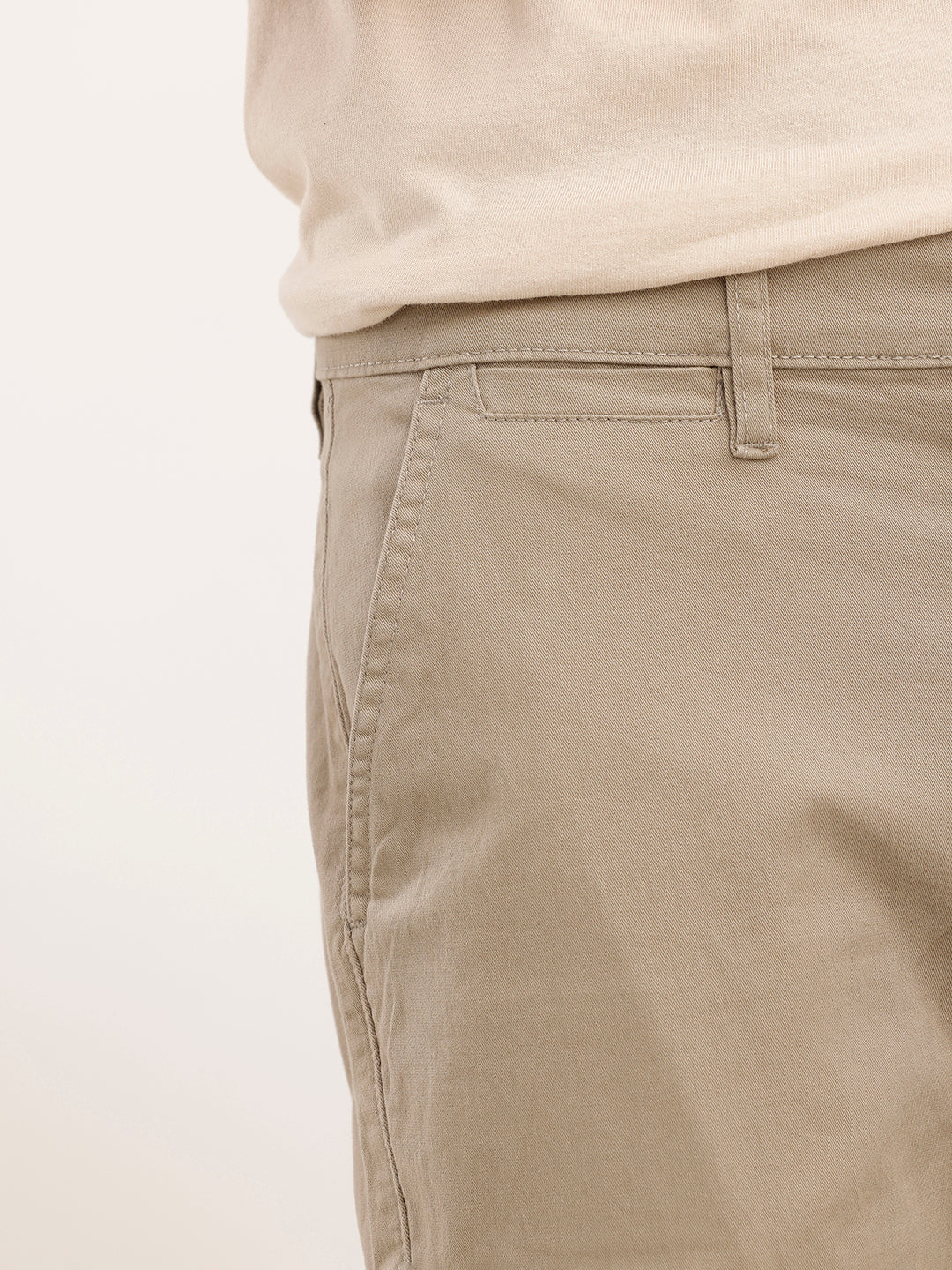 Solid Straight Fit Utility Trouser | Beige