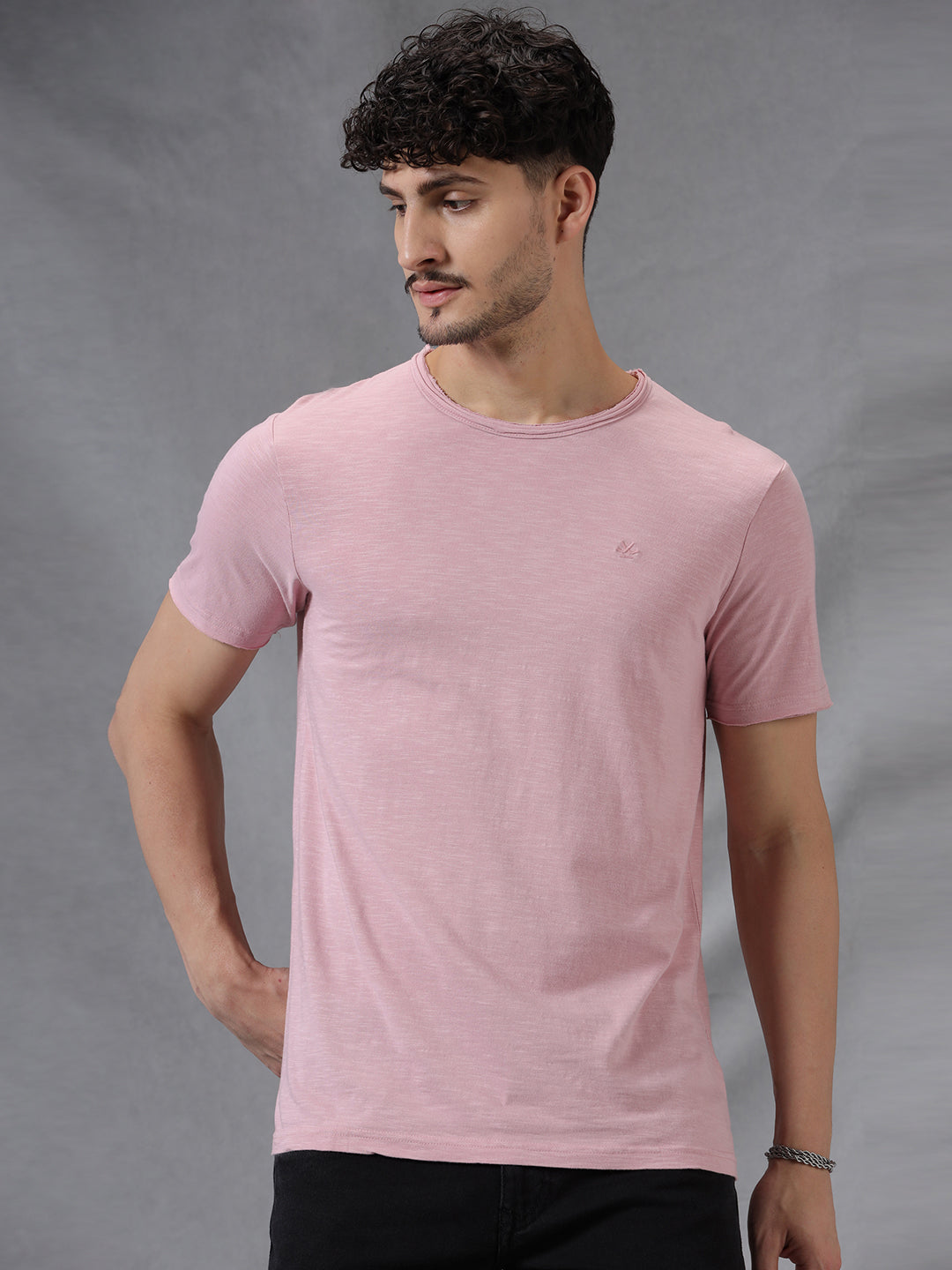 Solid Lavender Crew Neck T-Shirt