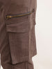 Solid Straight Fit Cargo Trouser | Grey