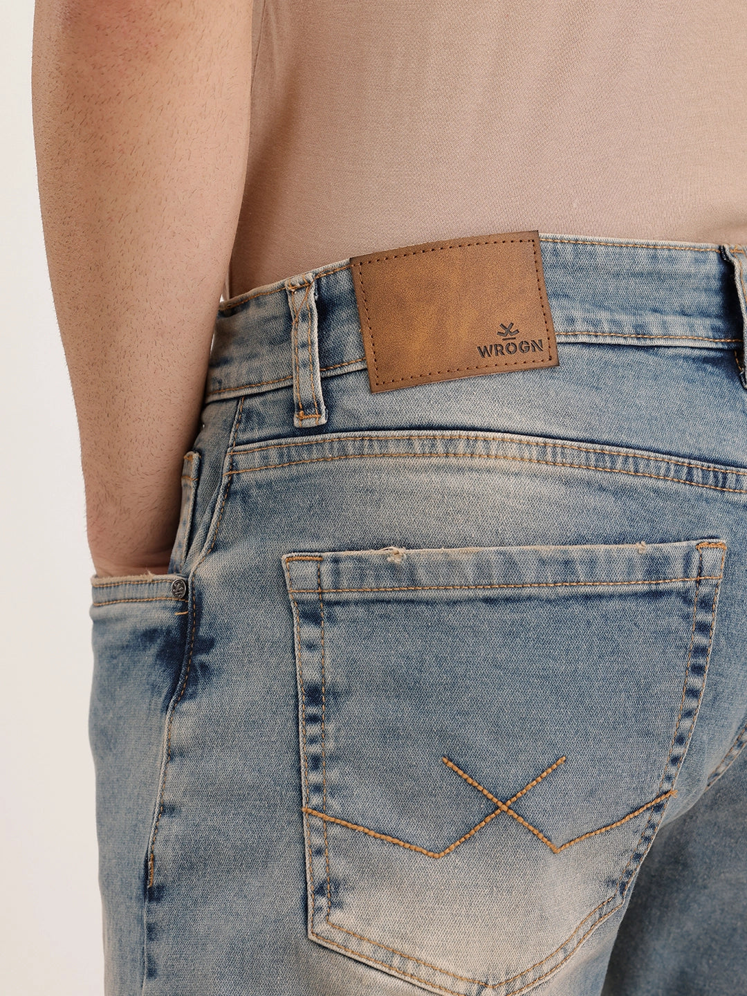 Anti Fit Mud Wash Denim Jeans | Light Blue