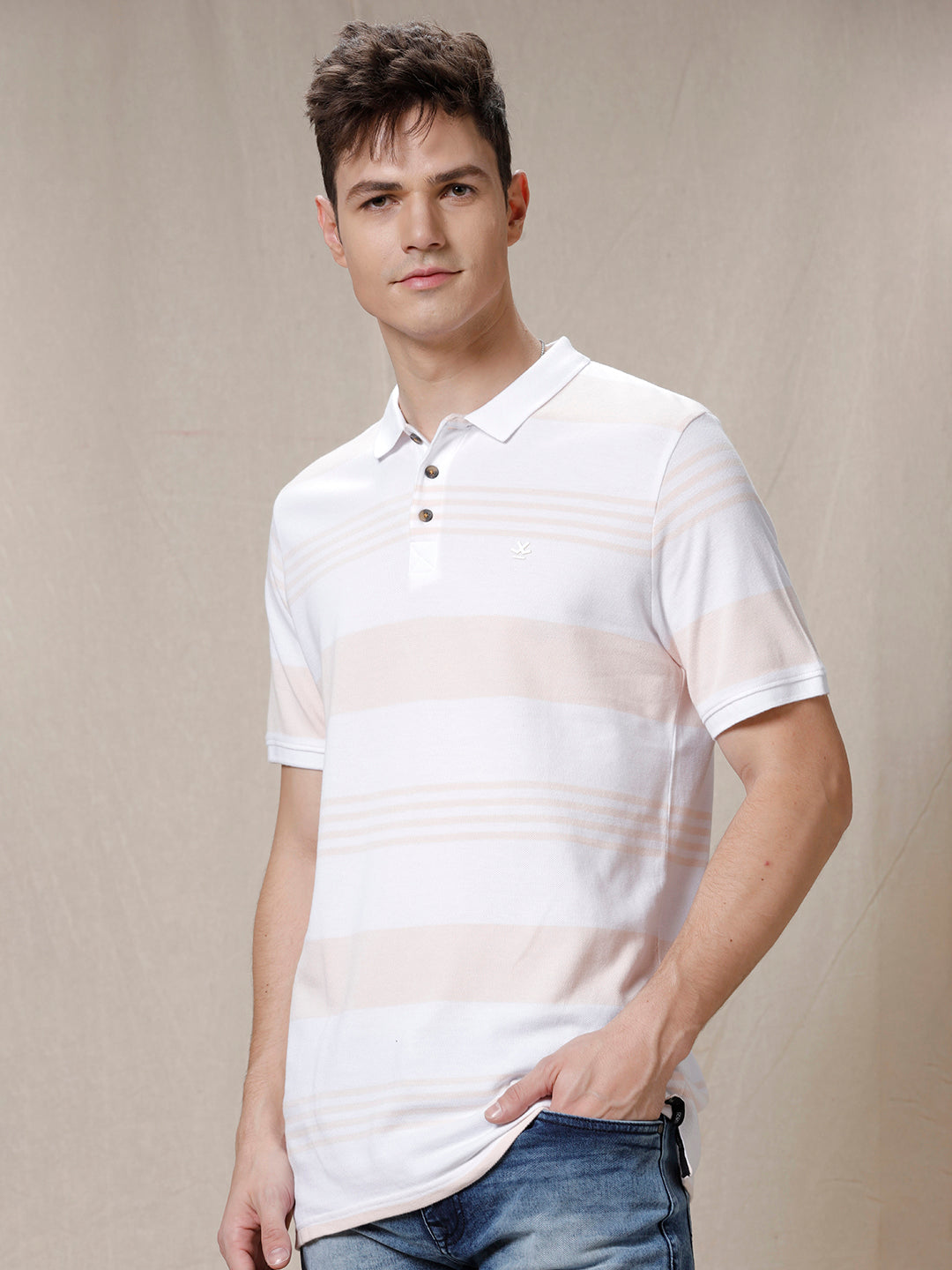 Striped Choice Pink Polo T-Shirt