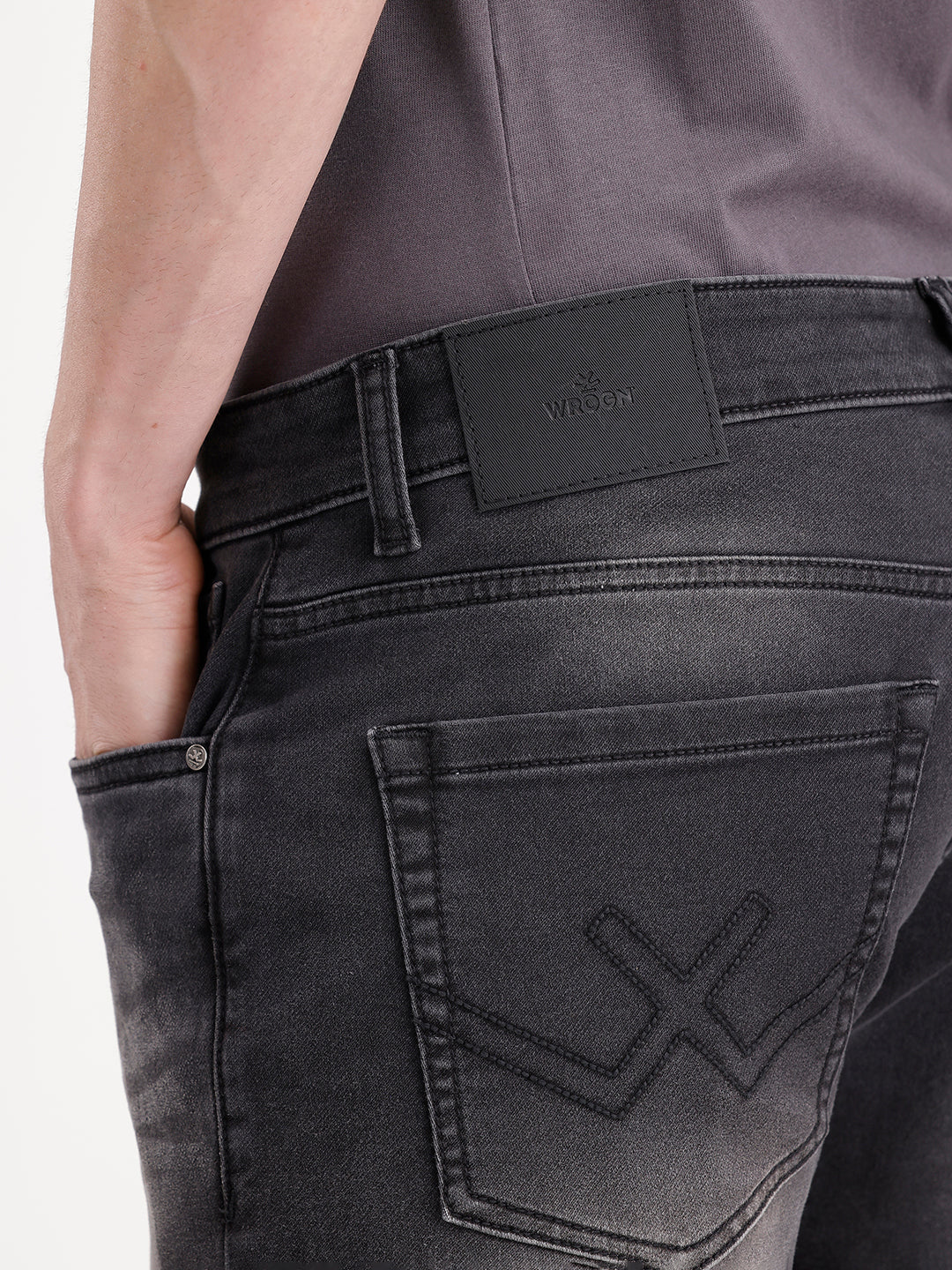 Slim Fit Washed Denim Jeans | Black