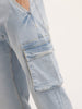 Anti Fit Cargo Denim Jeans | Light Blue