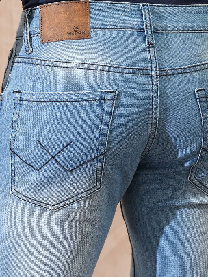 Heavy Fade Skinny Crop Jeans | Light Blue