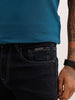 Solid Skinny Crop Contrast Stitch Denim Jeans | Dark Blue | WJN0200SC2174S