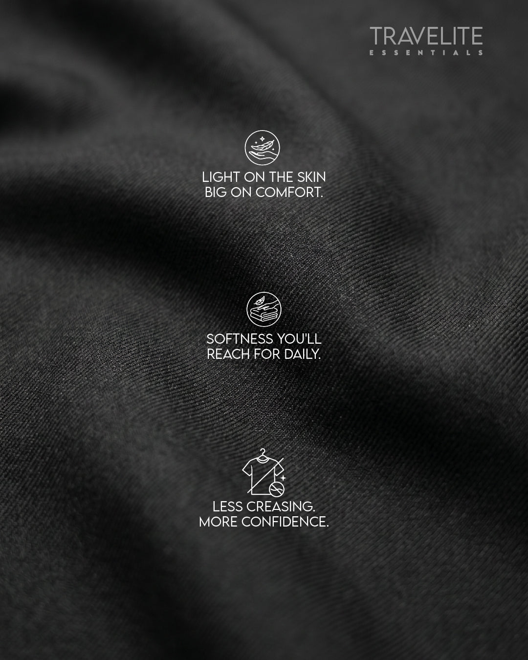 Travelite Straight Fit Trousers | Essential |  Black