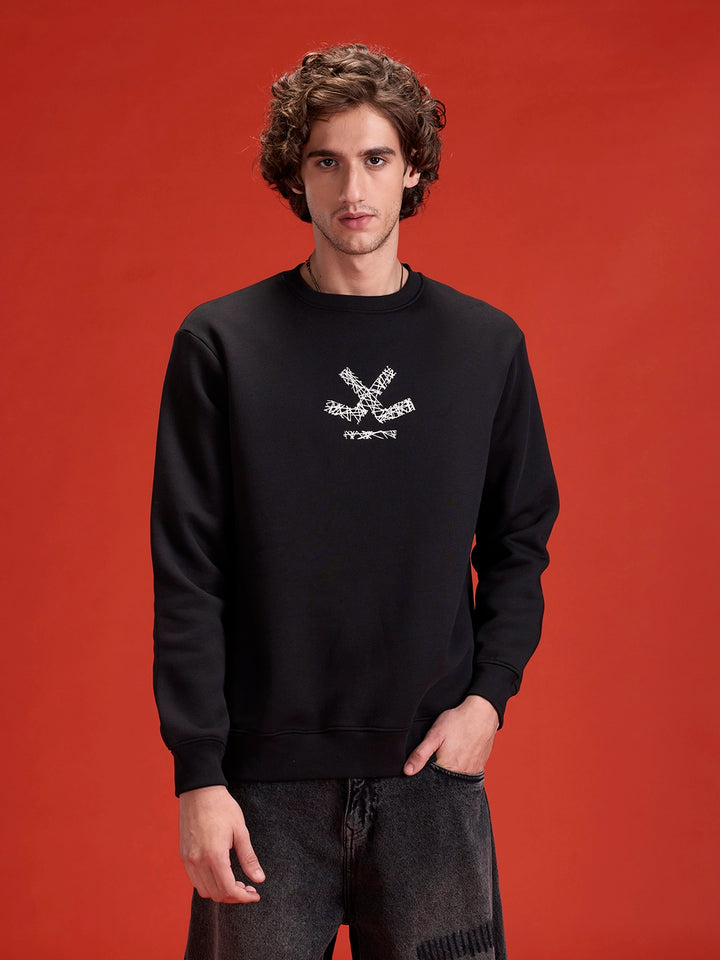 Men's casual comfort fit black sweatshirt | Black