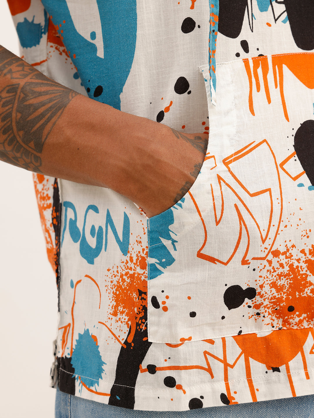 Regular Fit AOP Hoodie | Multicolour