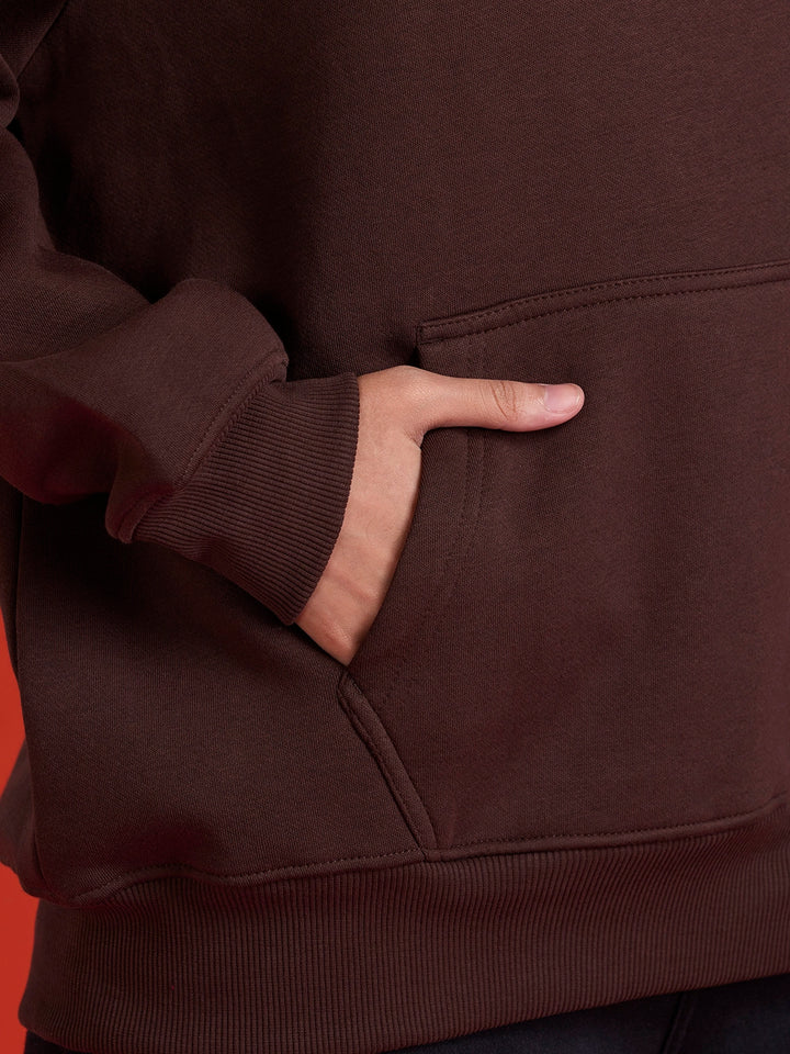 Men’s minimal graphic hooded sweatshirt | Java