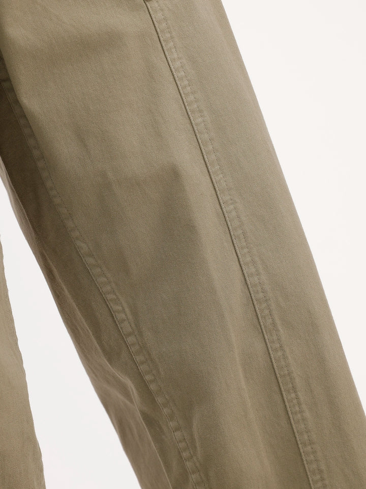 Loose Fit Cut & Sew Trouser | Olive