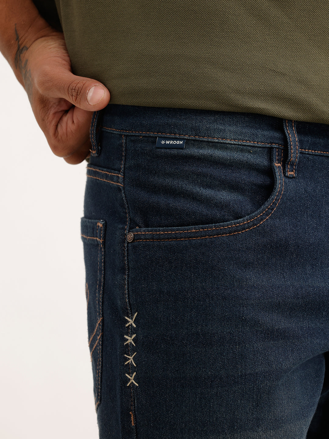 Slim Fit Faded Denim Jeans | Blue