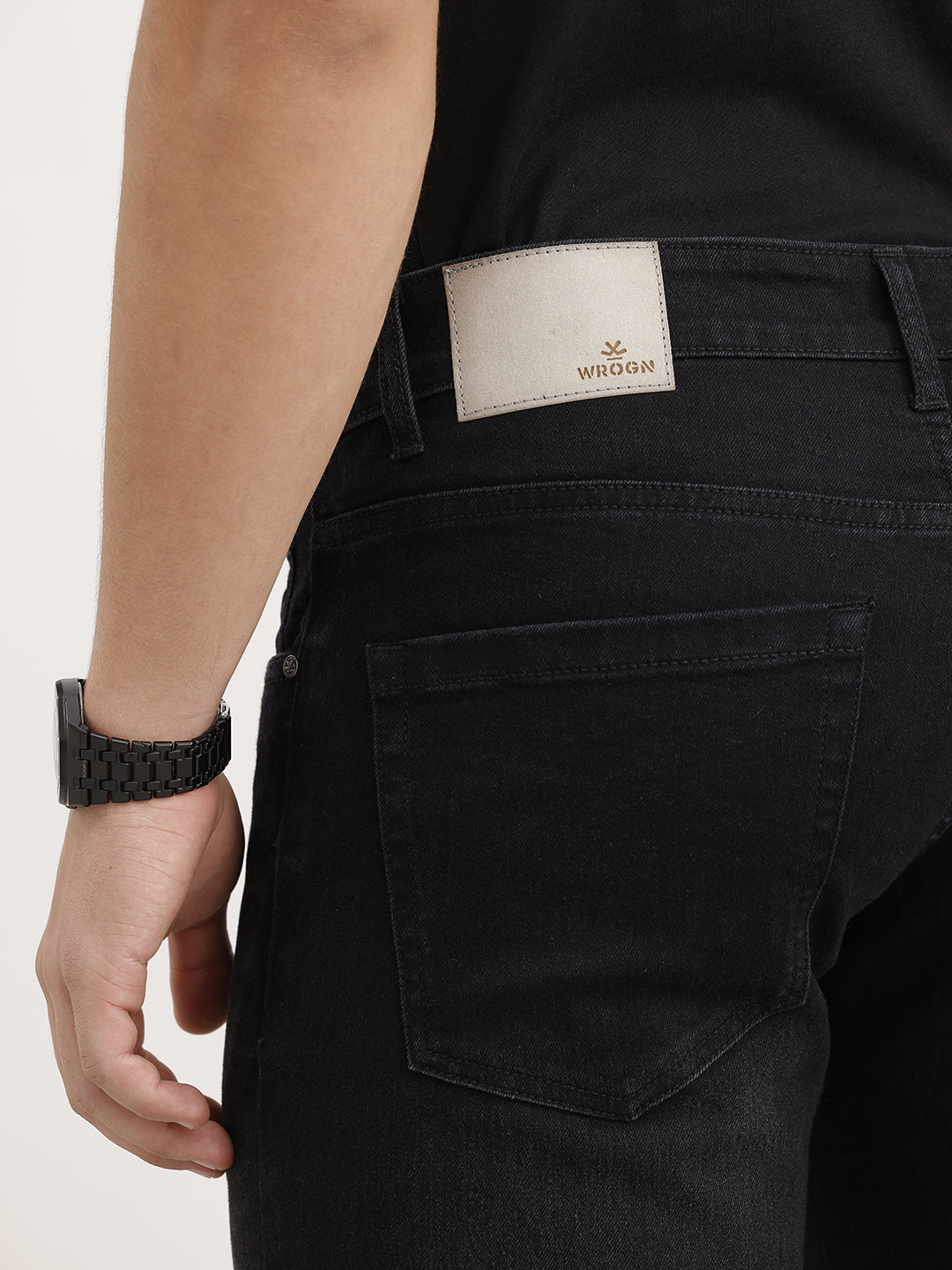 Classic Faded Straight Fit Denim Jeans | Black