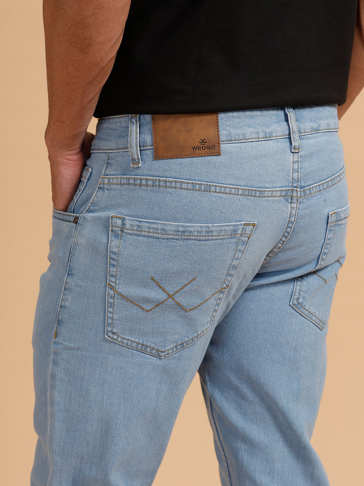 Solid Heavy Fade Slim Fit Jeans | Light Blue