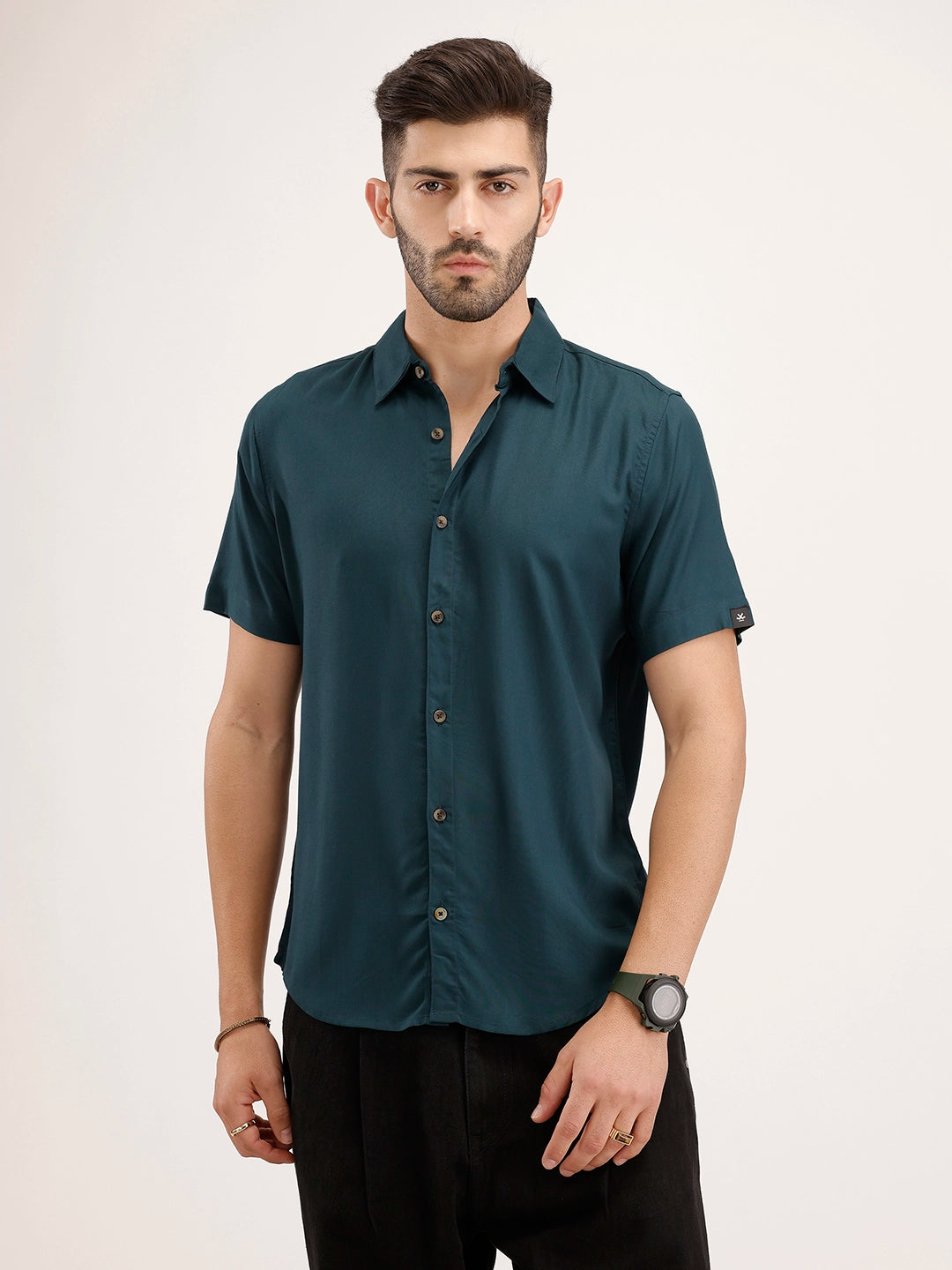 Solid Comfort Fit Shirt | Teal