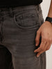 Washed Skinny Crop Denim Jeans | Dark Grey